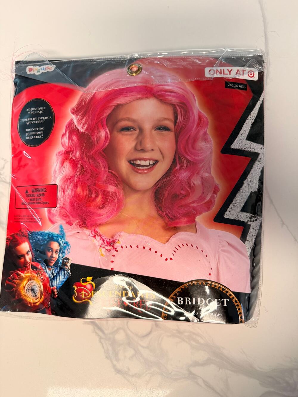 Disney Descendants The Rise of Red Bridget Pink Wig Adjustable Wig Cap New
